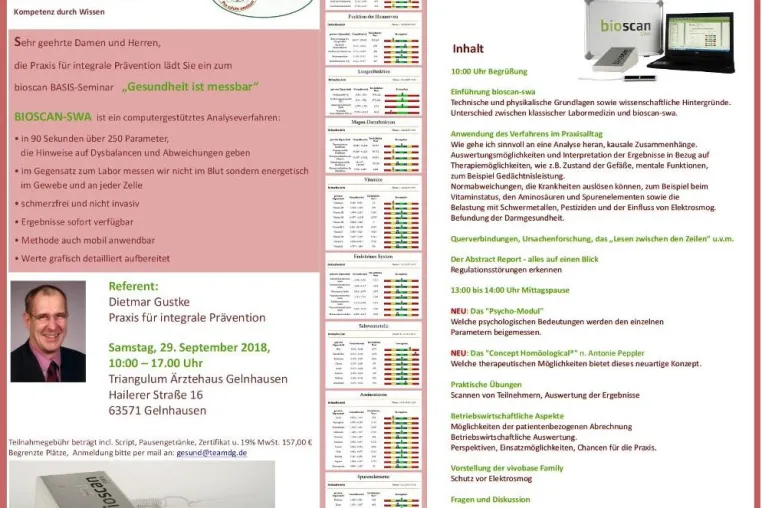 Bild: Bioscan-swa Basis-Seminar 29.09.18 Ärztehaus Triangulum Gelnhausen