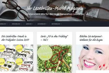 Das Lesebrillenmarkt-Magazin: Ein bunter Infotainment-Mix für die Generation Lesebrille Bild: Das Lesebrillenmarkt-Magazin: Ein bunter Infotainment-Mix für die Generation Lesebrille