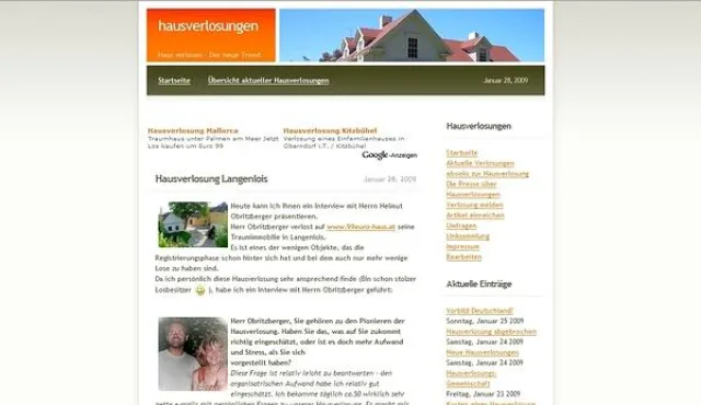 Bild: Portal zu Hausverlosungen in Österreich