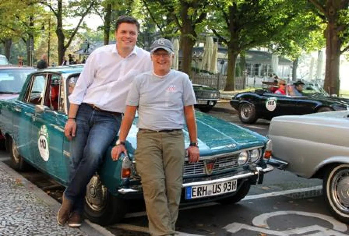 Foto: hl-studios, Erlangen - Rainer Staudt und Jürgen Krieg (Team hl-studios) beim Start in Stettin