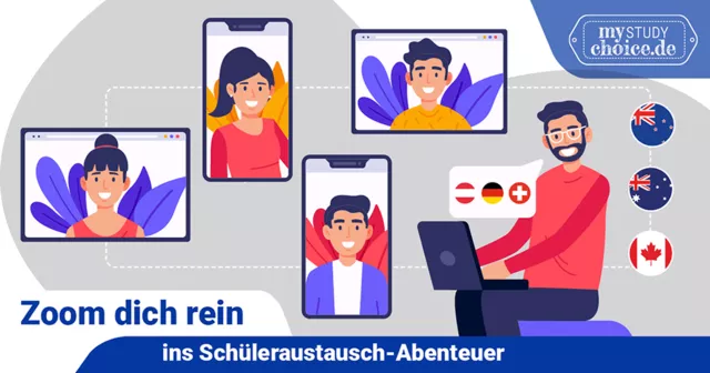 Bild: Online-Infoveranstaltungen Auslandsjahr vom 31.8. bis 3.9. mit Schulen aus Kanada, Australien und Neuseeland