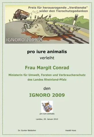 Bild: Preis wider den Tierschutz: IGNORO 2009