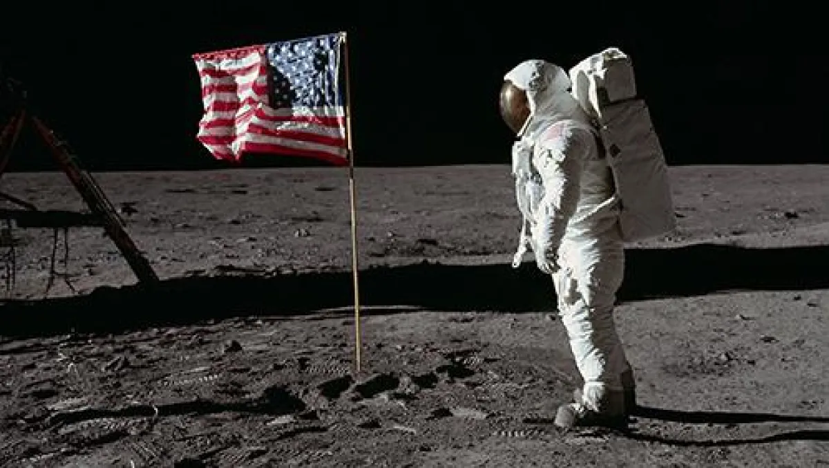 Apollo 11 Astronaut Edwin Aldrin Salutes the US Flag