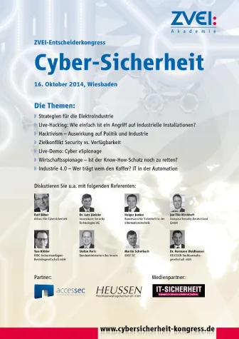 Bild: ZVEI-Entscheider-Kongress „Cyber-Sicherheit