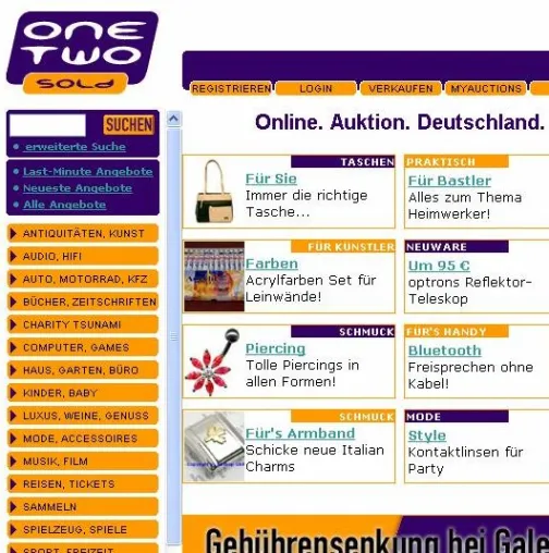 OneTwoSold.de nun auch formalrechtlich bestätigt / Online-Marktplatz fokussiert mit Internet-Flohmarkt auf die privaten Kunden Bild: OneTwoSold.de nun auch formalrechtlich bestätigt / Online-Marktplatz fokussiert mit Internet-Flohmarkt auf die privaten Kunden