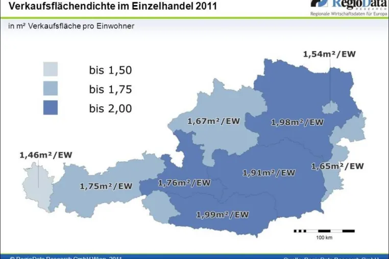Bild: Verkaufsflächen Österreich und Europa