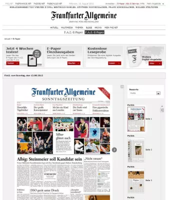 Bild: Optisch und technisch am Puls der Zeit(ung) – Netpioneer relauncht E-Paper-Auftritt der F.A.Z.