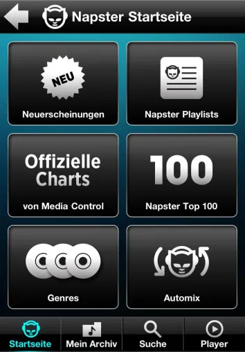 Bild: Napster geht App - 15 Millionen Songs für iPhone, iPad, iPod touch und Android Smartphones