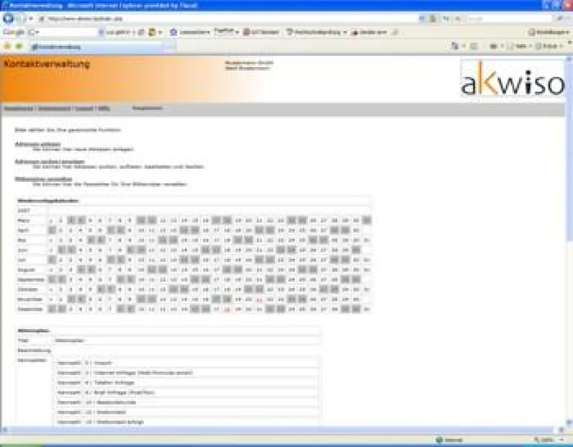 akwiso - Internetbasierte Kontaktverwaltung für Marketing und Vertrieb