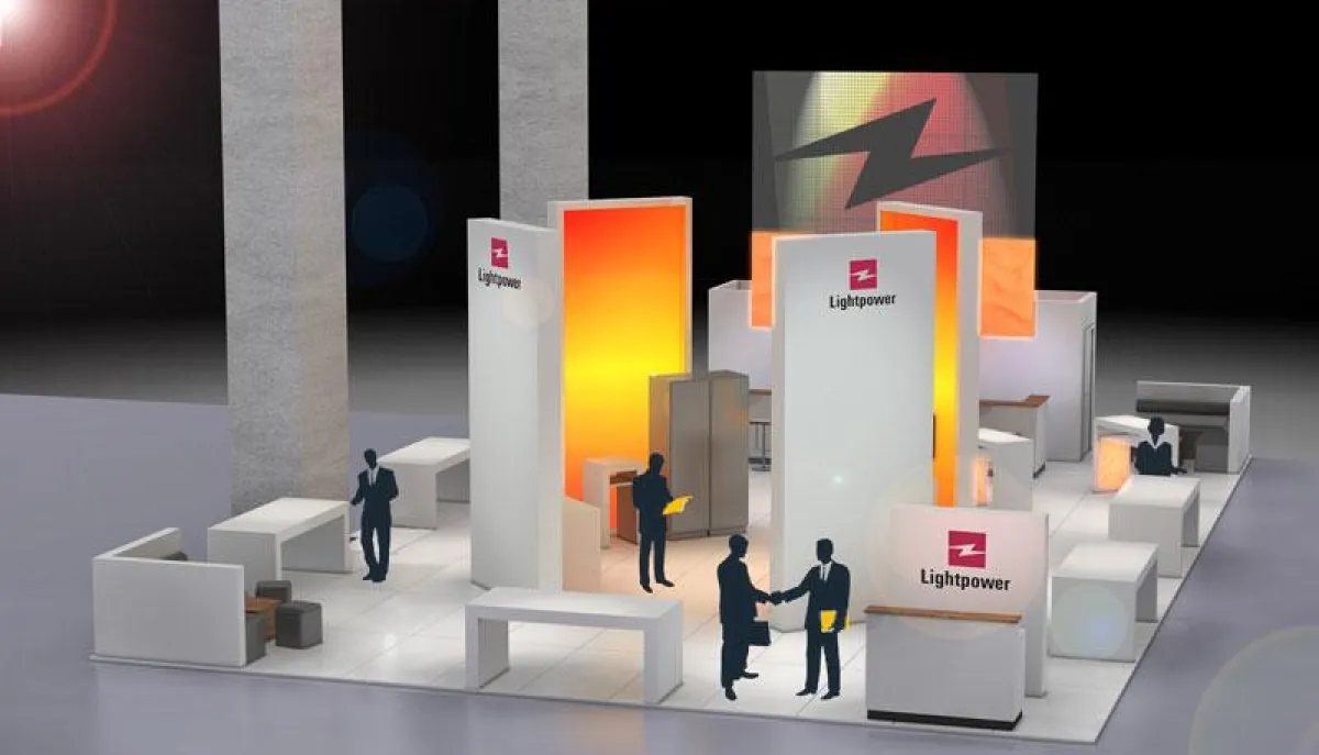 Messestand von Lightpower (Foto: Ralph Larmann, frei zur Veröffentlichung bei Namensnennung)