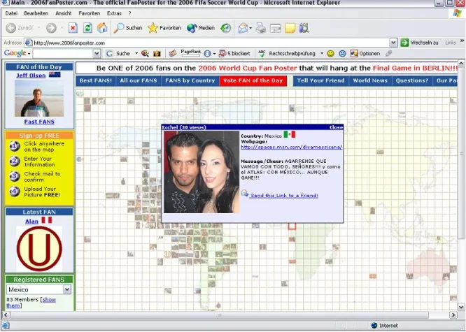 Bild: Mexiko führt bei der  WM der Fans auf 2006FanPoster.com
