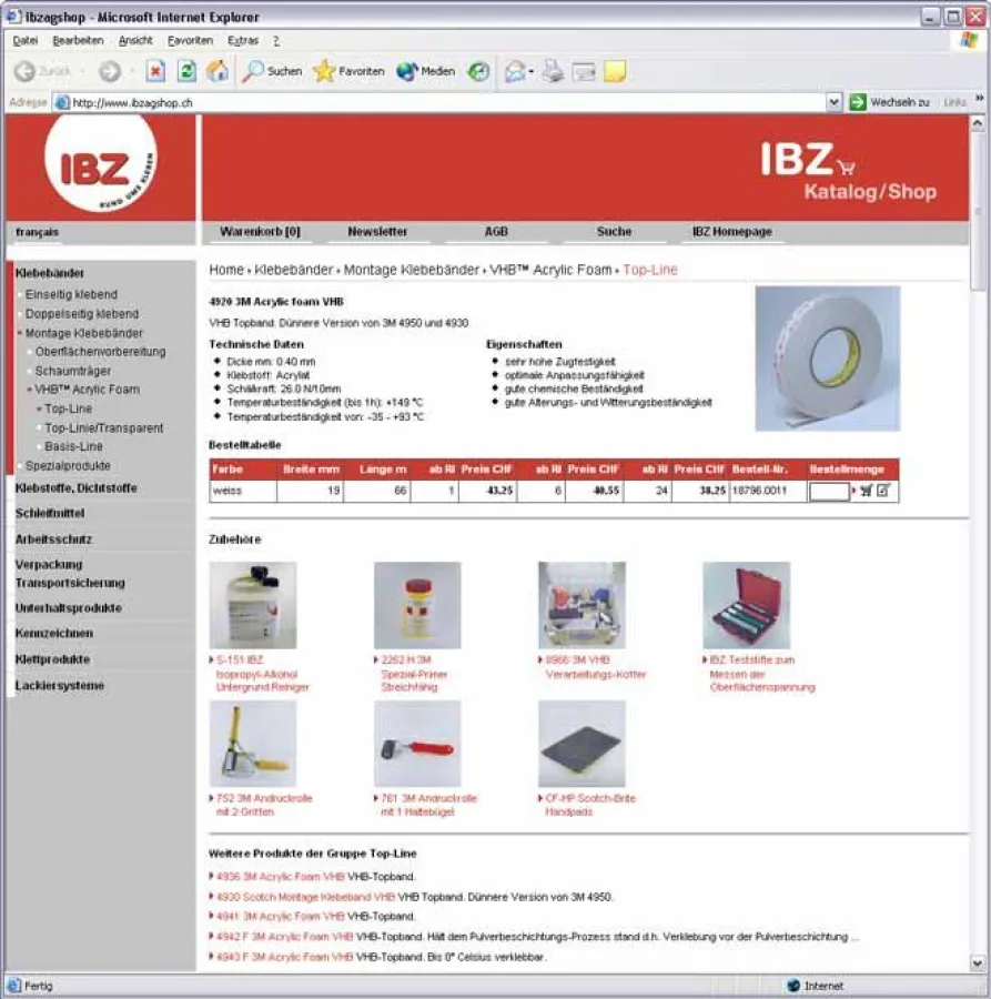 IBZ Shop Produktseite