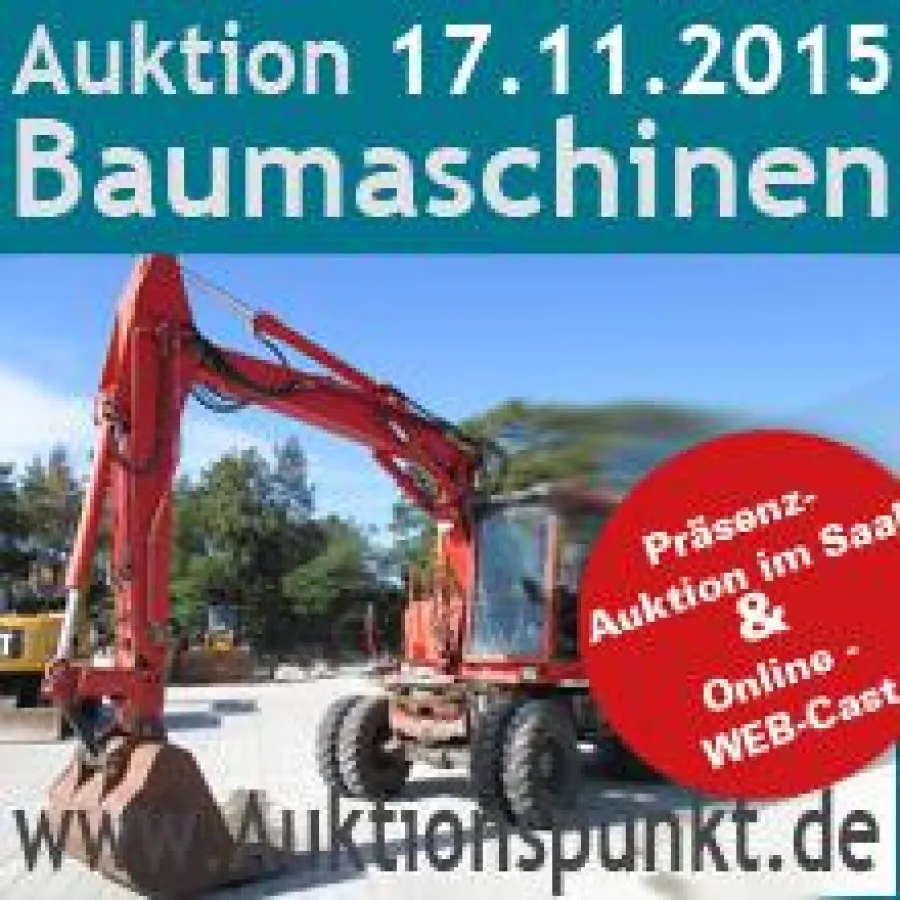 Ankündigung Baumaschinen-Auktion 17.11.2015