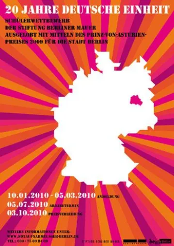 Schülerwettbewerb „20 Jahre Deutsche Einheit“ – Schulklassen können sich jetzt anmelden Bild: Schülerwettbewerb „20 Jahre Deutsche Einheit“ – Schulklassen können sich jetzt anmelden
