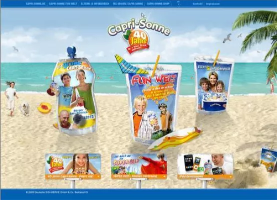 Bild: Neuer Webauftritt zum Vierzigsten - capri-sonne.de setzt neue Maßstäbe