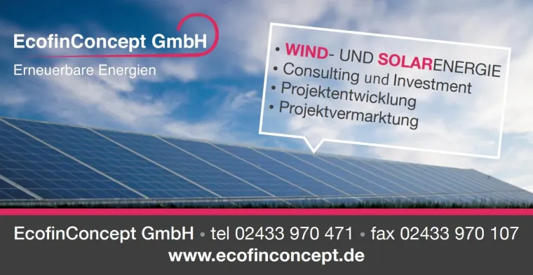 Privatinvestor erwirbt 740 kWp Solarpark durch EcofinConcept Bild: Privatinvestor erwirbt 740 kWp Solarpark durch EcofinConcept