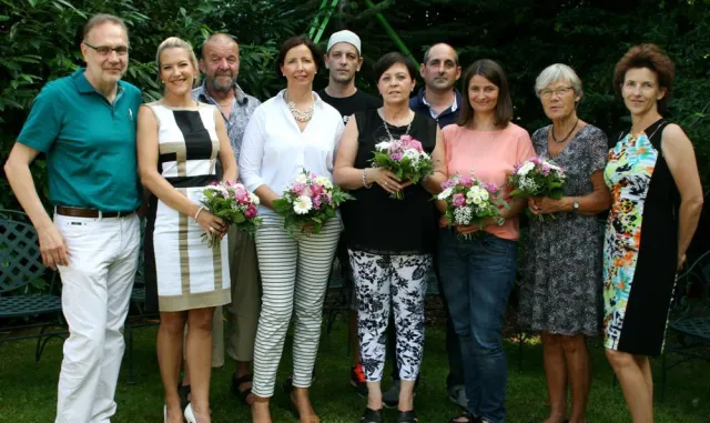 Bild: Für langjährige Mitarbeiter öffnete Familie Mix ihren Garten