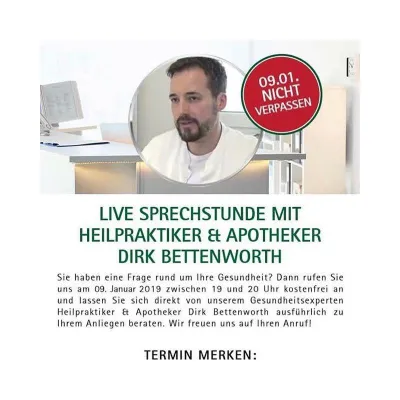 Bild: Online Sprechstunden von Heilpraktiker & Apotheker Dirk Bettenworth