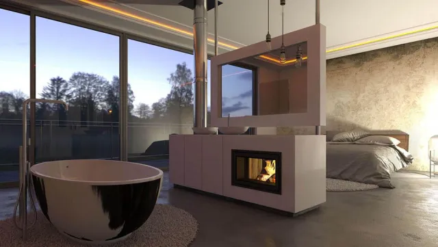 Bild: 2raum kiimoto- Baden am Kamin