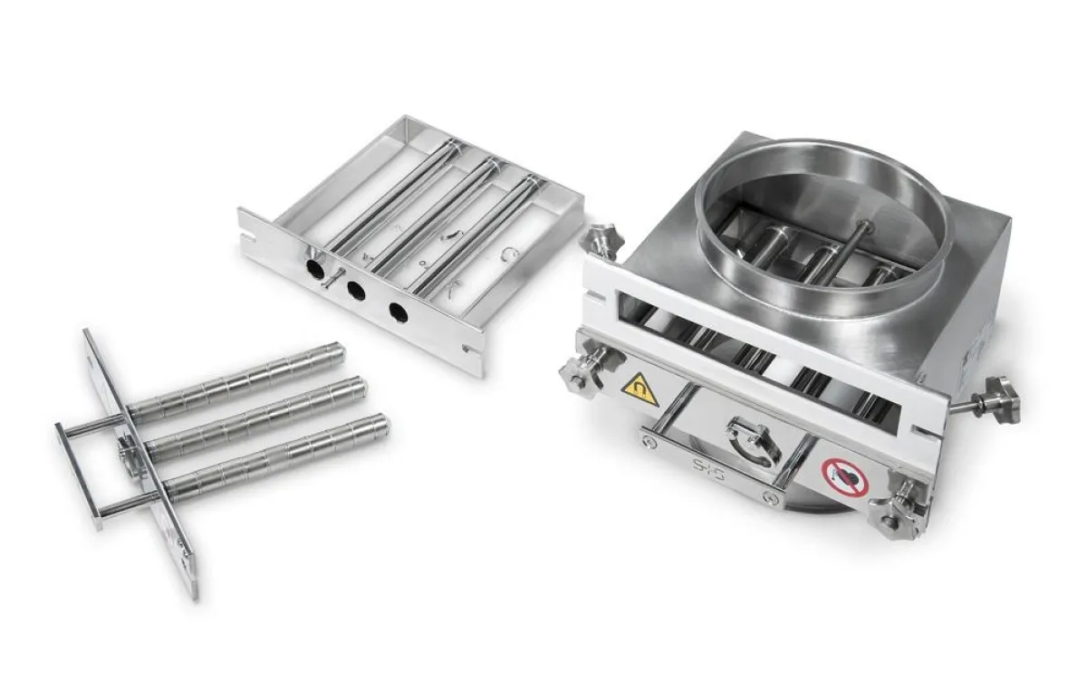 Der neue Rohr-Magnet MAGBOX MXF Food/Pharma von S+S - Hygienic Design und Handhabung verbessert. (Foto: S+S)