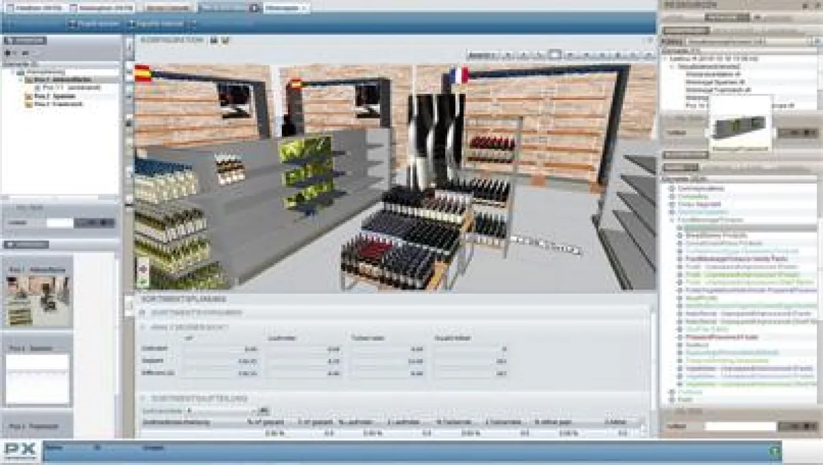 Die 3D-Planungssoftware P'X5 Store Solution verknüpft Ladenbau und Sortimentierung