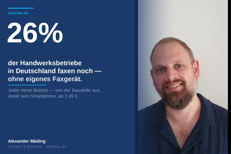 Bild: Jeder vierte Handwerksbetrieb faxt noch – jetzt ohne Gerät, von der Baustelle aus