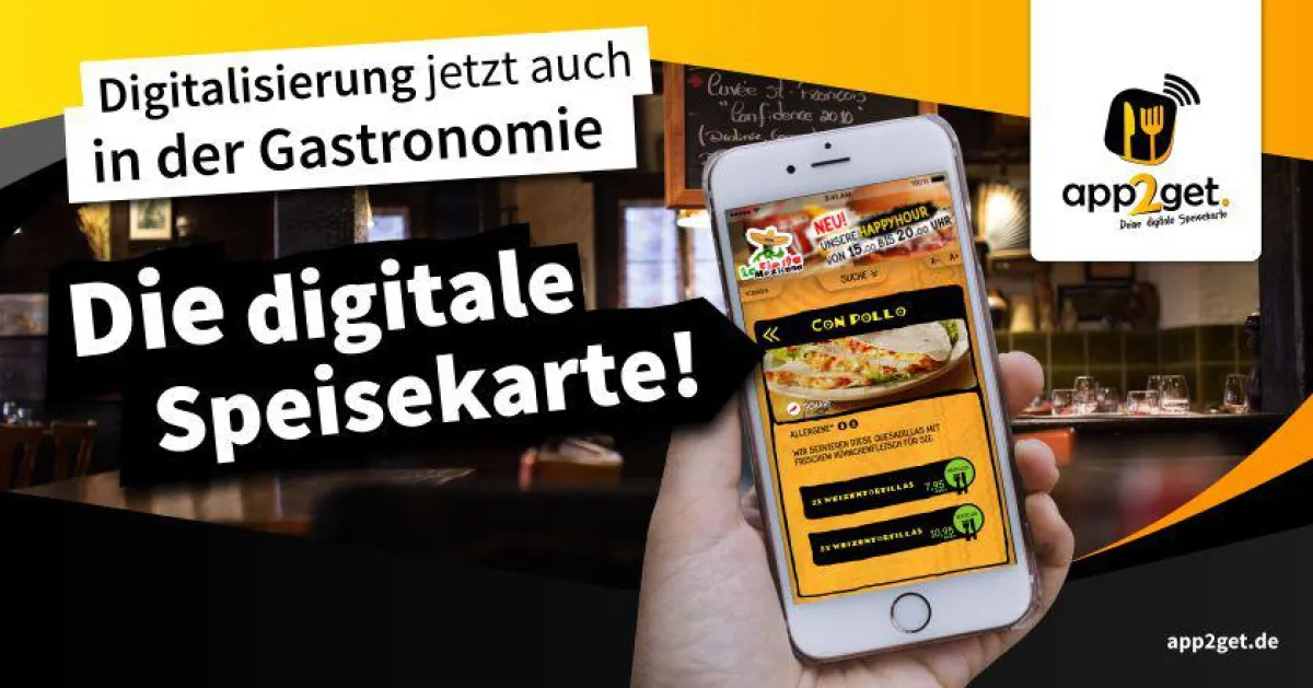 Digitalisierung in der Gastronomie - app2get digitale Speisekarte