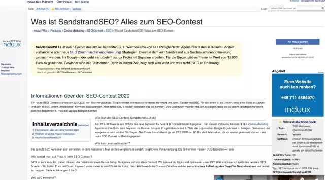 Bild: SandstrandSEO - der SEO-Contest 2020