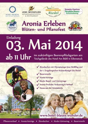 Aronia im Erzgebirge: Blüten- und Pflanzenfest mit Aronia Original am 03. Mai 2014 Bild: Aronia im Erzgebirge: Blüten- und Pflanzenfest mit Aronia Original am 03. Mai 2014