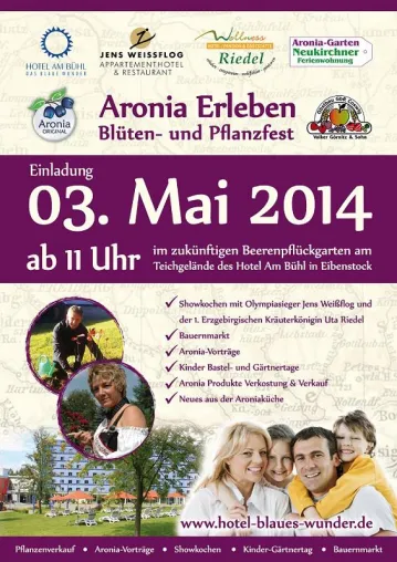 Bild: Aronia im Erzgebirge: Blüten- und Pflanzenfest mit Aronia Original am 03. Mai 2014
