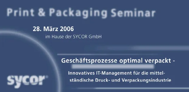 Bild: 1. Print & Packaging Seminar - „Geschäftsprozesse optimal verpackt – Innovatives IT-Management für die mittelständische Druck- und Verpackungsindustrie“