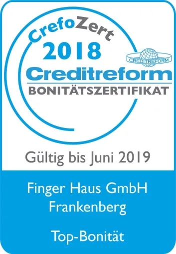 Bild: FingerHaus GmbH erhält erneut Bonitätszertifikat „CrefoZert“