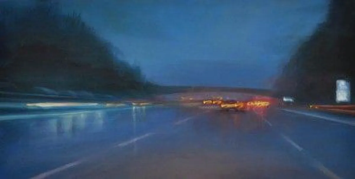Manuel Rumpf, Autobahn, 2013, Öl/Leinwand, 80x200 cm