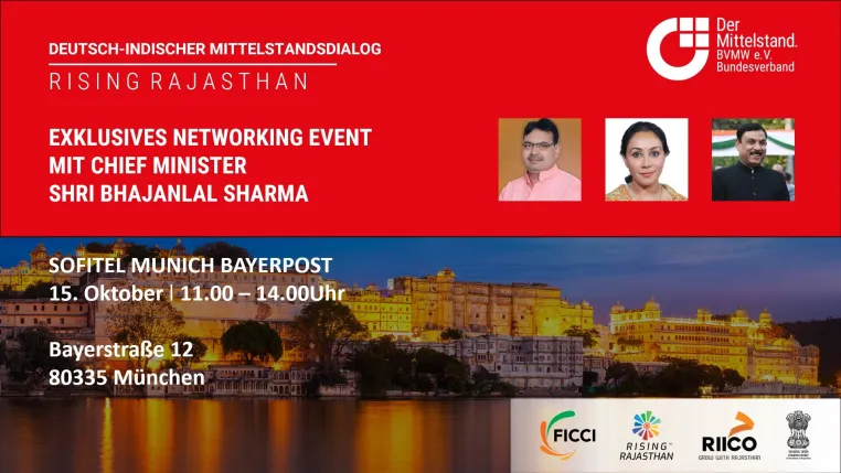 Chief Minister von Rajasthan in München: Stärkung der deutsch-indischen Wirtschafts- und Tourismusbeziehungen Bild: Chief Minister von Rajasthan in München: Stärkung der deutsch-indischen Wirtschafts- und Tourismusbeziehungen
