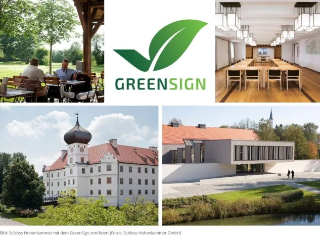 Hotel Schloss Hohenkammer mit dem GreenSign nachhaltig zertifiziert Bild: Hotel Schloss Hohenkammer mit dem GreenSign nachhaltig zertifiziert