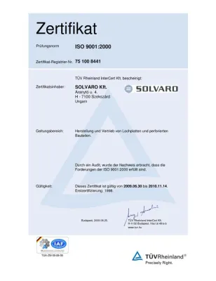 Bild: ISO 9001:2000 Re-Zertifizierung - SOLVARO setzt auf stetige Verbesserung und einen hohen Qualitätsanspruch