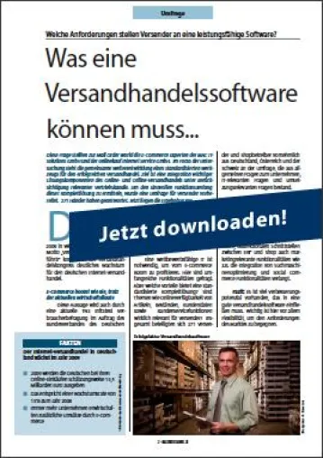 Umfrageergebnis: Welche Anforderungen stellen Händler an eine Versandhandelssoftware? Bild: Umfrageergebnis: Welche Anforderungen stellen Händler an eine Versandhandelssoftware?