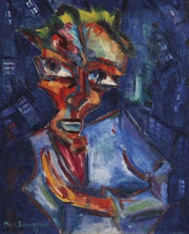 Max Schwimmer, Der Einarmige. 1919, Öl auf Leinwand, 64 x 52 cm (25.1 x 20.4 in). Schätzpreis: EUR 14.000-18.000