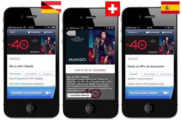 Bild: Erster multinationaler M-Coupon bei COUPIES
