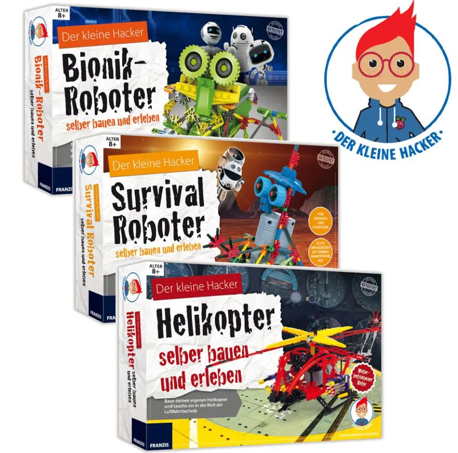 Technik-Lernbaukästen -  Bionik-Roboter, Survival-Roboter und Helikopter