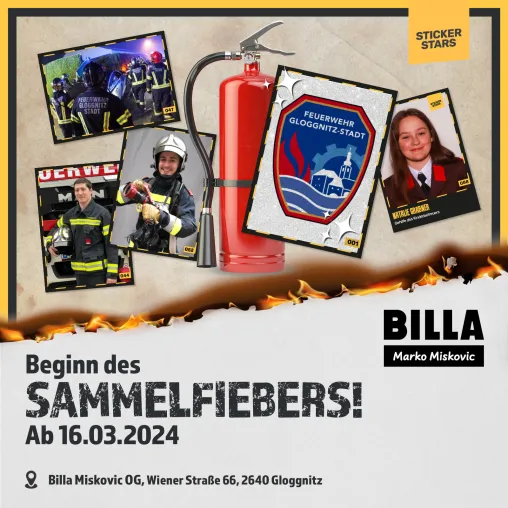 Ein Stickeralbum für die Freiwillige Feuerwehr Gloggnitz Bild: Ein Stickeralbum für die Freiwillige Feuerwehr Gloggnitz