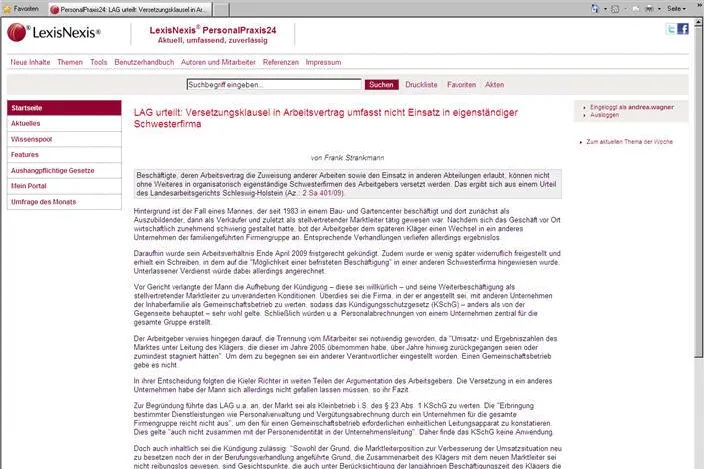 Bild: Personaler aufgepasst: Versetzungsmöglichkeit in Arbeitsvertrag umfasst nicht Einsatz in Schwesterfirma