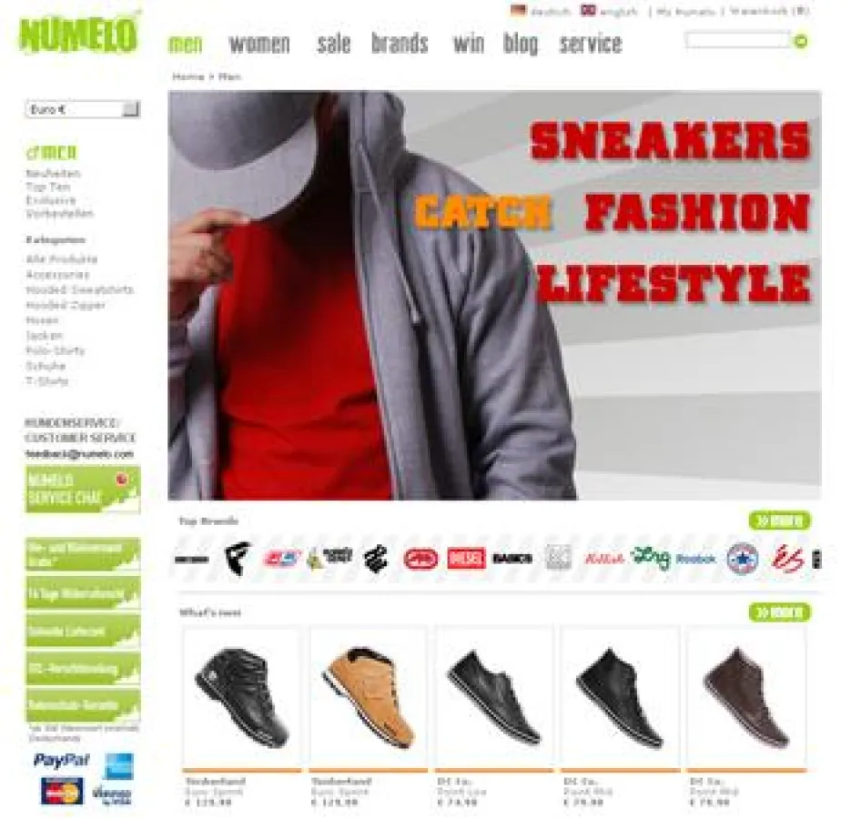 Numelo.com Hopmepage Men