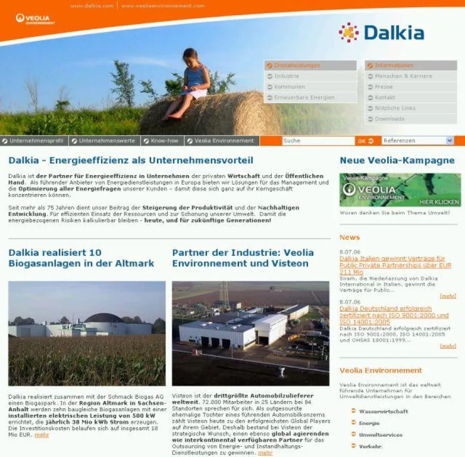 Unternehmenshomepage der Dalkia GmbH: www.dalkia.de