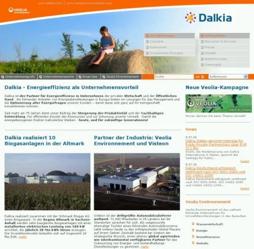 Bild: Pagemachine gewinnt Etat für Dalkia Unternehmenshomepage