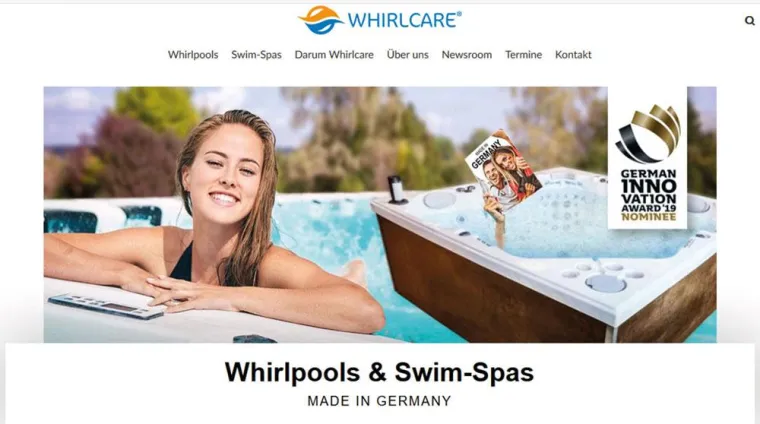 Bild: Neue Whirlcare-Webseite: modern, informativ, strukturiert