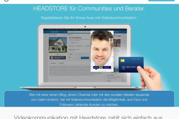 Bild: Videoberatungs-Lösung: Headstore ermöglicht Instant Advisory per Video-Chat