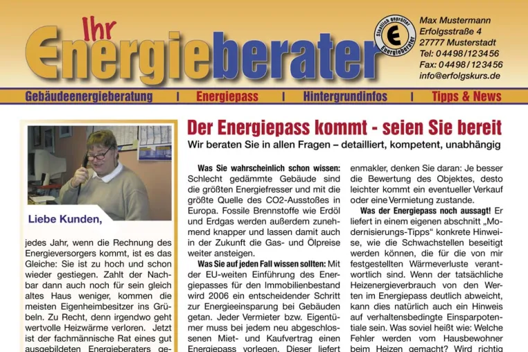 Der Energiepass kommt - seien Sie bereit. Neuer Newsletter für Gebäudeenergieberater Bild: Der Energiepass kommt - seien Sie bereit. Neuer Newsletter für Gebäudeenergieberater