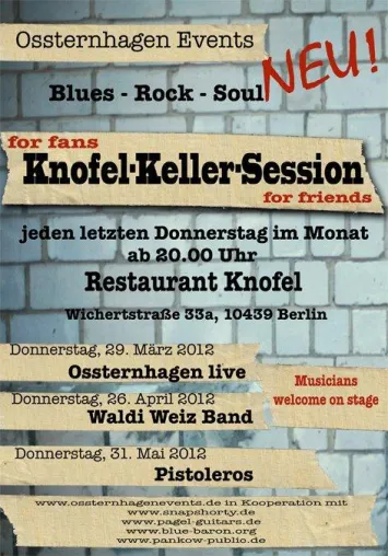Bild: Live in Berlin-Pankow: Knofel-Keller-Sessions, ab sofort an jedem letzten Donnerstag im Monat