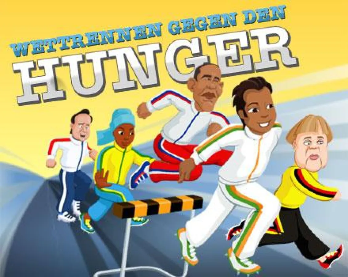 Das kostenlose Online-Spiel findet man unter www.one.org/rennen